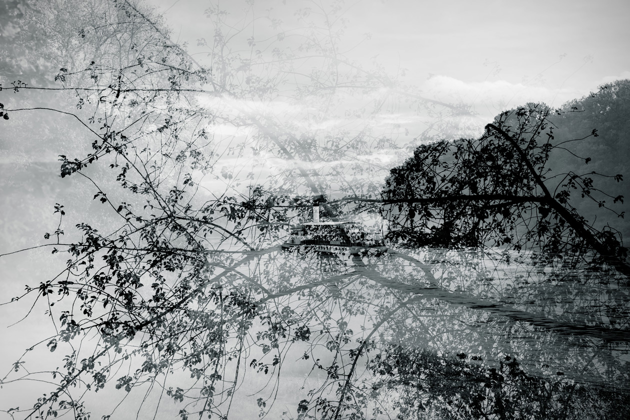 Song by the river. Pillnitz. Double Exposure
